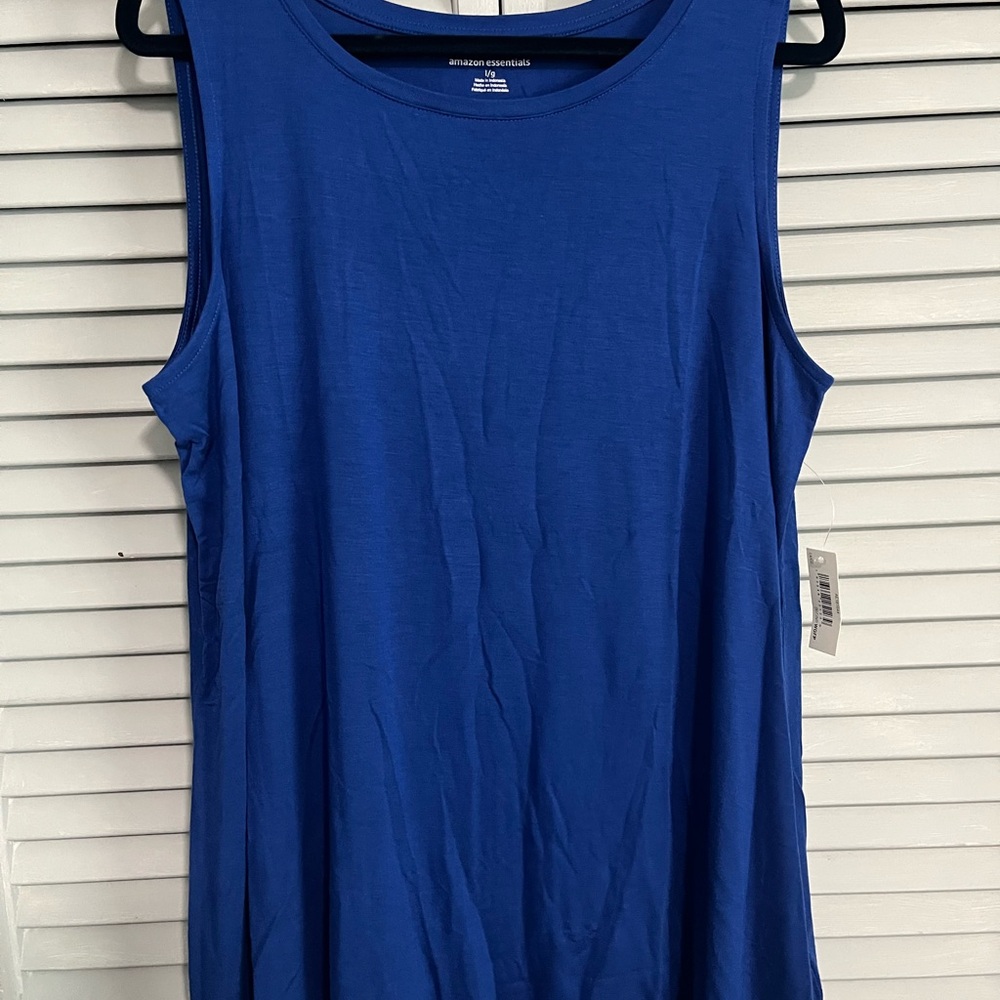 Amazon Essentials Blue Sleeveless Muscle Tee Relaxed Fit